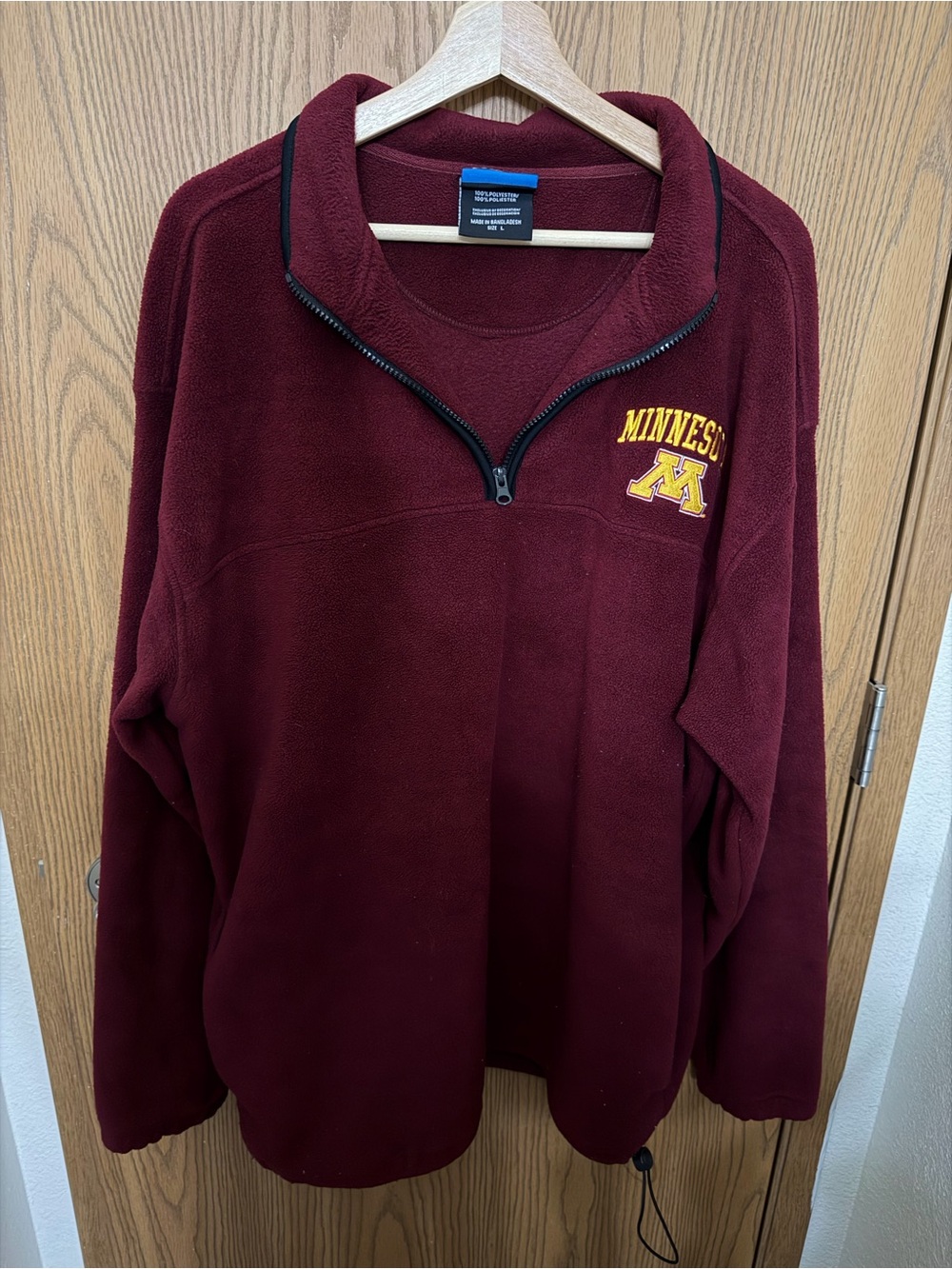NCAA Minnesota Gophers Maroon Fleece Quarter Zip Sweatshirt
